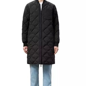 Frank And Oak Women's Skyline Reversible Long Bomber Jacket Black XS